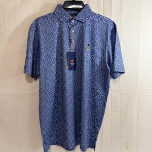 Donald Ross Mens Gavin Baseball Print Polo - Sport Fit Medium